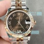Swiss Copy Rolex Datejust 31mm Half Rose Gold Jubilee Chocolate Dial Watch 